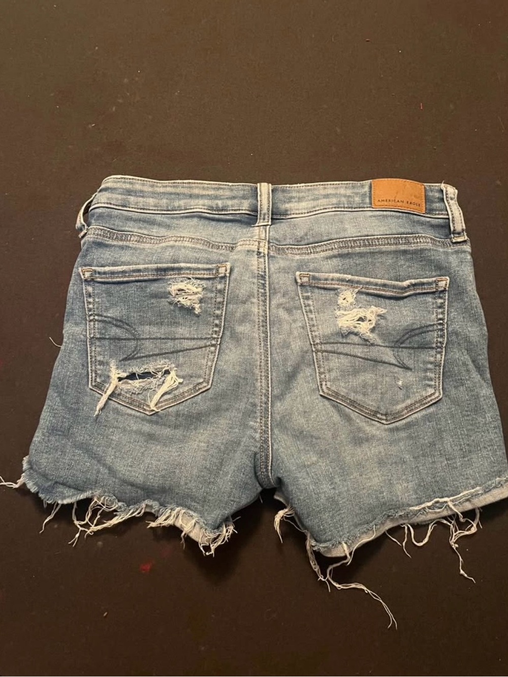 American Eagle Outfitters Light Blue Ripped Denim Shorts - Picture 3 of 3